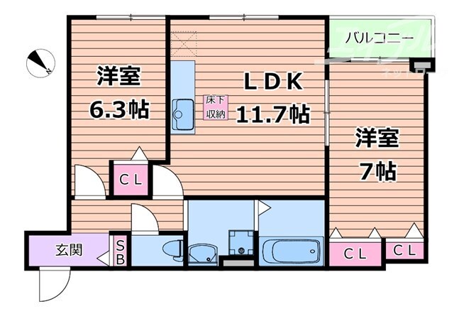 南江口3丁目アパートの物件間取画像