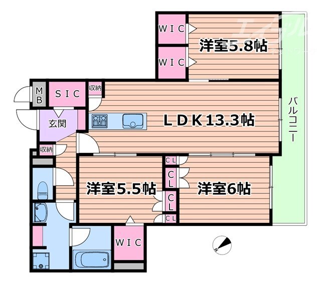 Solail Flora 千里丘の物件間取画像