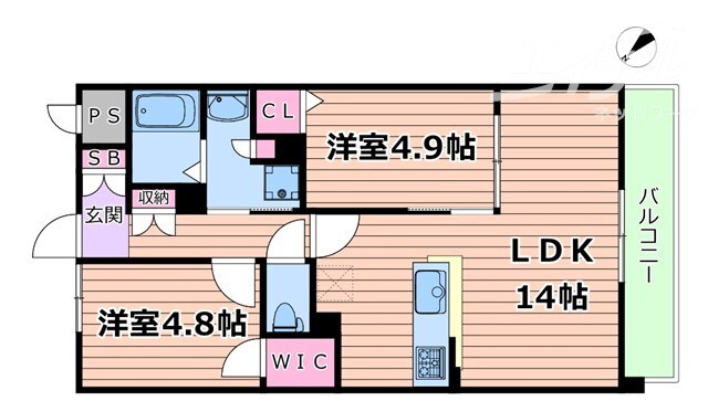 エルパシオン吹田南高浜の物件間取画像