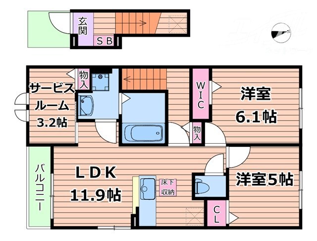 千里パークウェイⅡの物件間取画像