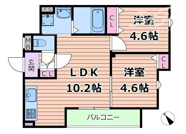 クリエオーレ原町の物件間取画像