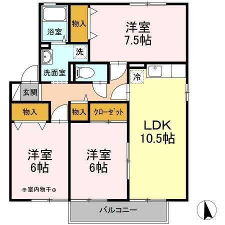 アサケ・ハイム　Cの物件間取画像