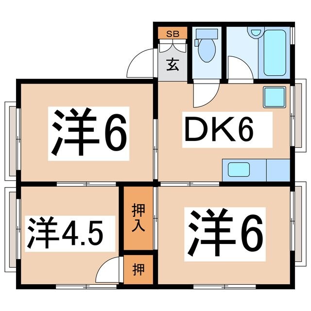 コーポ三神Ｄの物件間取画像