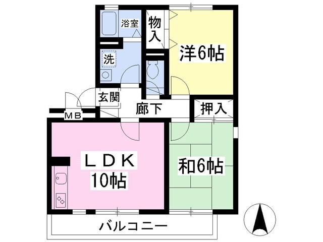 エーデルハイムBの物件間取画像