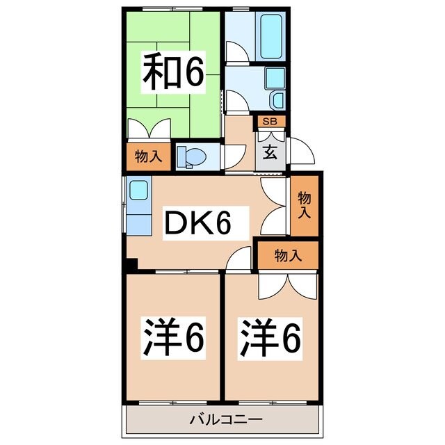 アシスト第3甲府マンションの物件間取画像