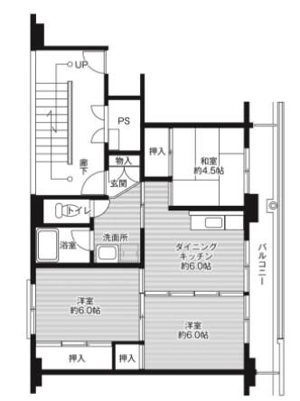 ビレッジハウス櫛形1号棟の物件間取画像