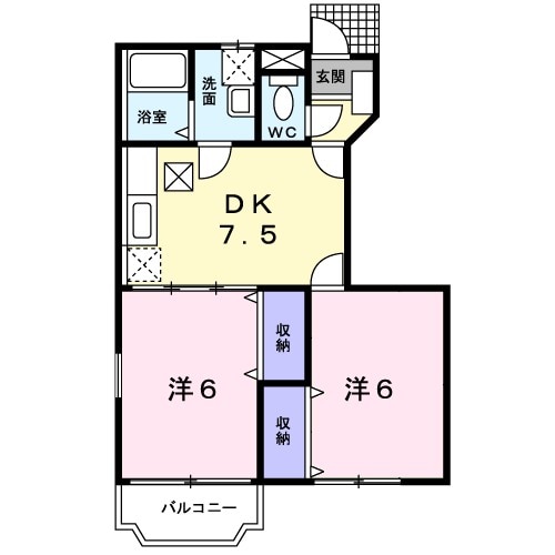 サンパティークＢの物件間取画像