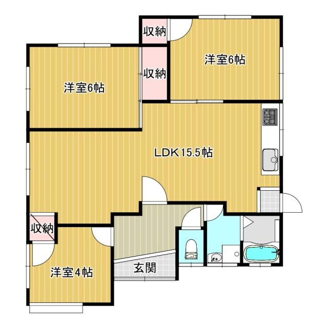 川中豊町H邸貸家Cの物件間取画像