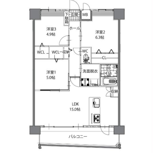 オーヴィジョンクラス下関駅前の物件間取画像