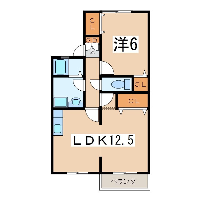 プライムメゾン６号館の物件間取画像