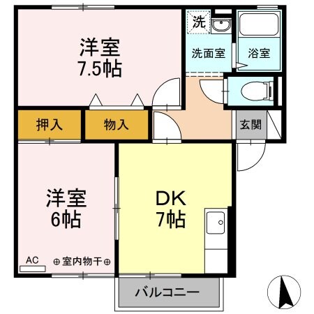 アサケ・ハイム　Ａの物件間取画像