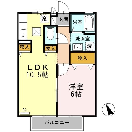 スリーファイブ　Dの物件間取画像