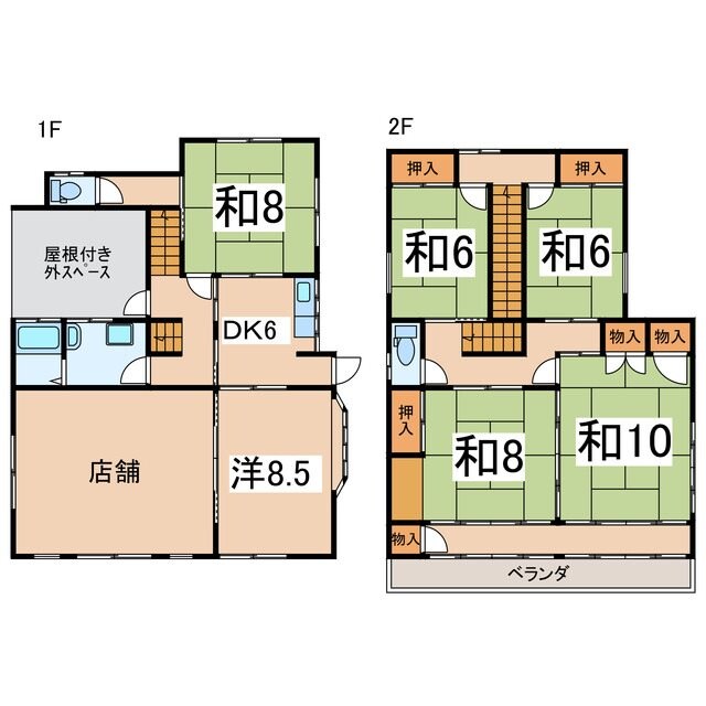 甲斐大和駅近店舗付貸家の物件間取画像