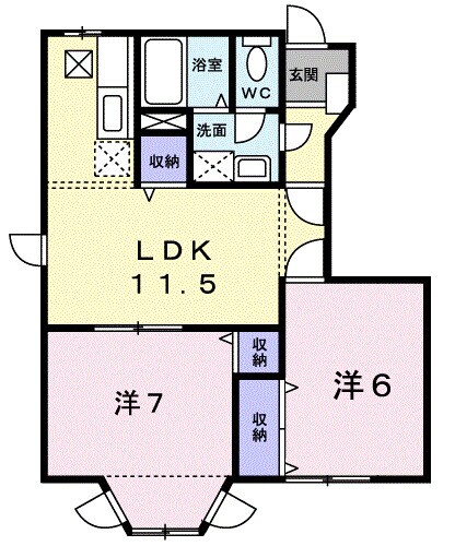 ウエストコート　Ａの物件間取画像