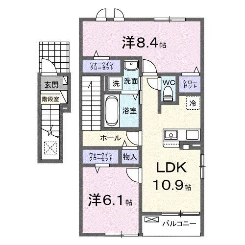 フィオーレカスミⅡの物件間取画像