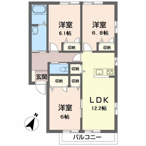 リヴェール石手の物件間取画像