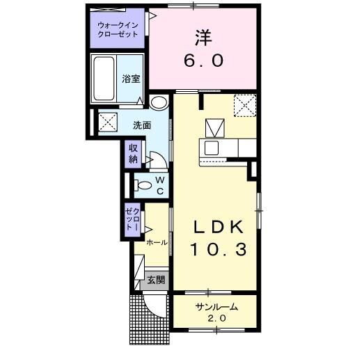 ピンズ唐津 Ⅱの物件間取画像