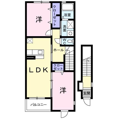 パイン スクエア ノース Bの物件間取画像