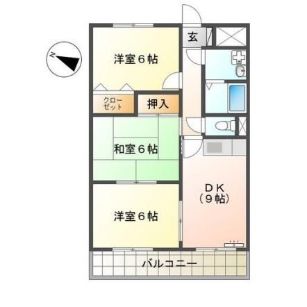カルディア吉田の物件間取画像