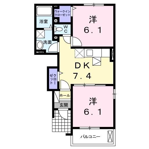 ローズマリー Ⅱの物件間取画像