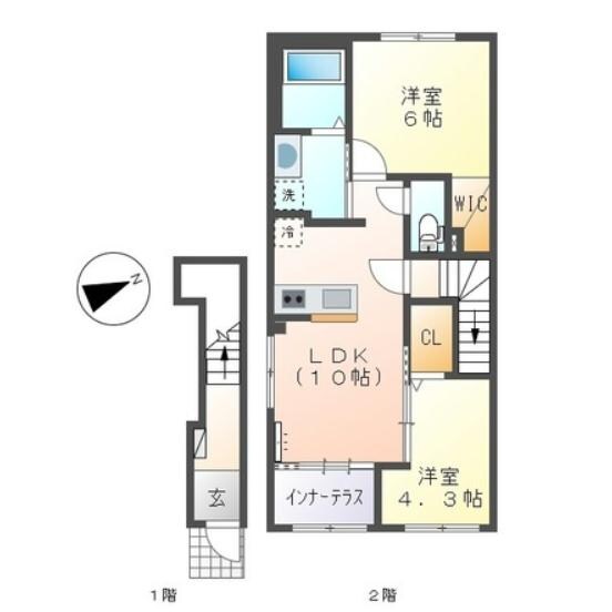 リアン　ナガタニの物件間取画像