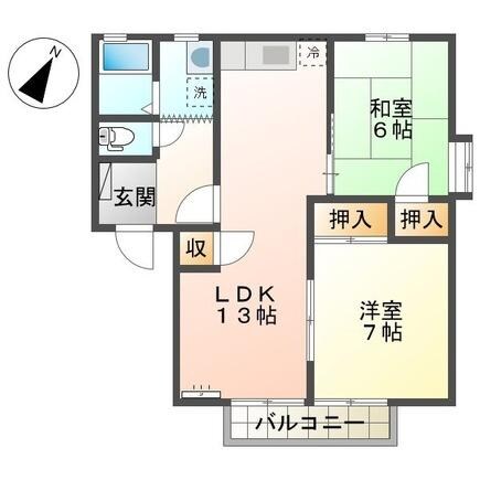 フレグランスパイン　Aの物件間取画像