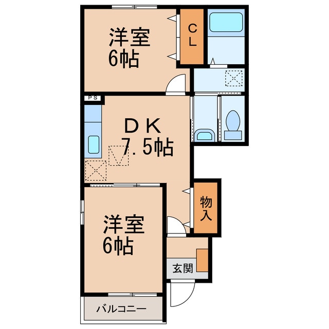 コニファーⅡ番館Ｂの物件間取画像