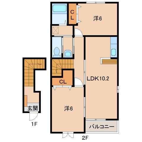 橋本駅 徒歩14分 2階の物件間取画像