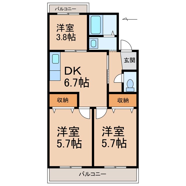 ラウンドヒル城山台の物件間取画像