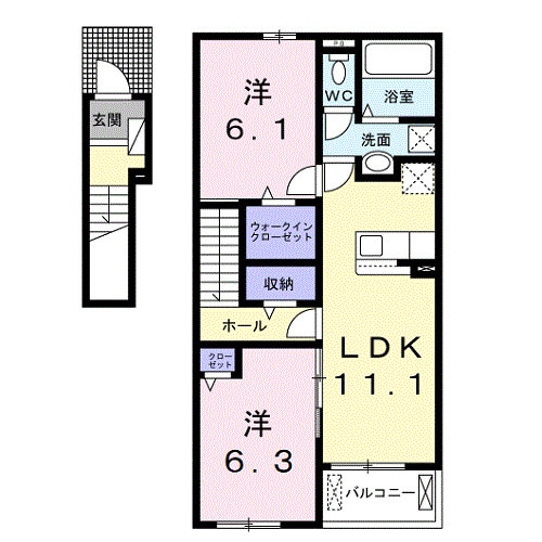 紀伊山田駅 徒歩21分 2階の物件間取画像