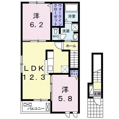 橋本駅 徒歩15分 2階の物件間取画像