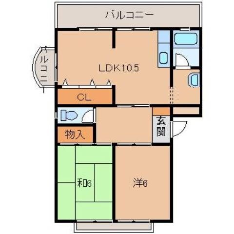 河南ハイツの物件間取画像