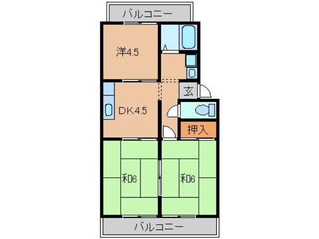 カーサ境原の物件間取画像