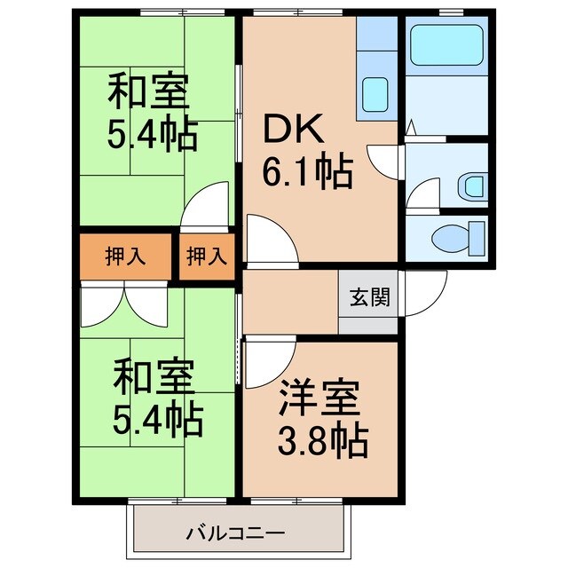 ディアスくすみⅢの物件間取画像