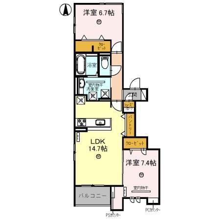 COMU TERRACEの物件間取画像