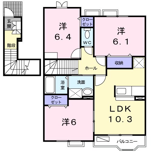 プラシードシオンの物件間取画像