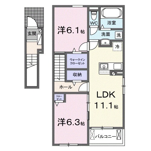 ケーズコート中迫1の物件間取画像