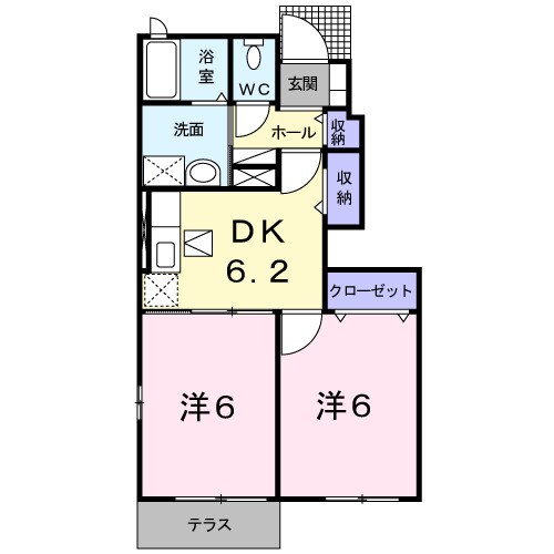 下井阪駅 徒歩10分 1階の物件間取画像