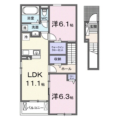 岩出駅 徒歩21分 2階の物件間取画像