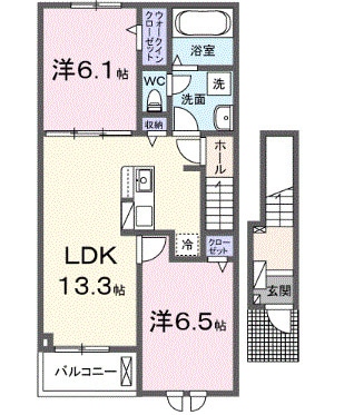 岩出駅 徒歩34分 2階の物件間取画像