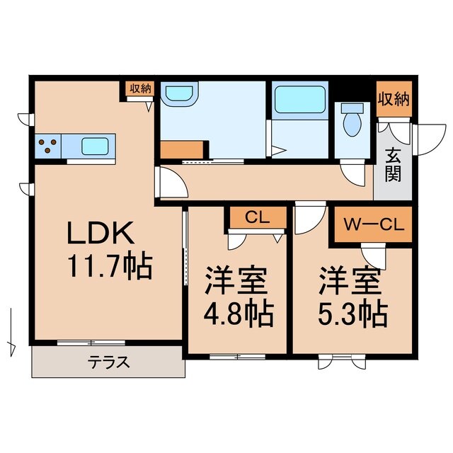 岩出駅 徒歩33分 1階の物件間取画像