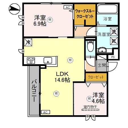 D-ROOM尾崎丁の物件間取画像