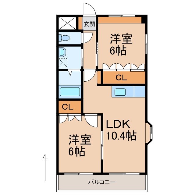 御幸辻駅 徒歩12分 2階の物件間取画像