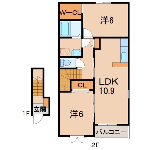 紀伊中ノ島駅 徒歩8分 2階の物件間取画像