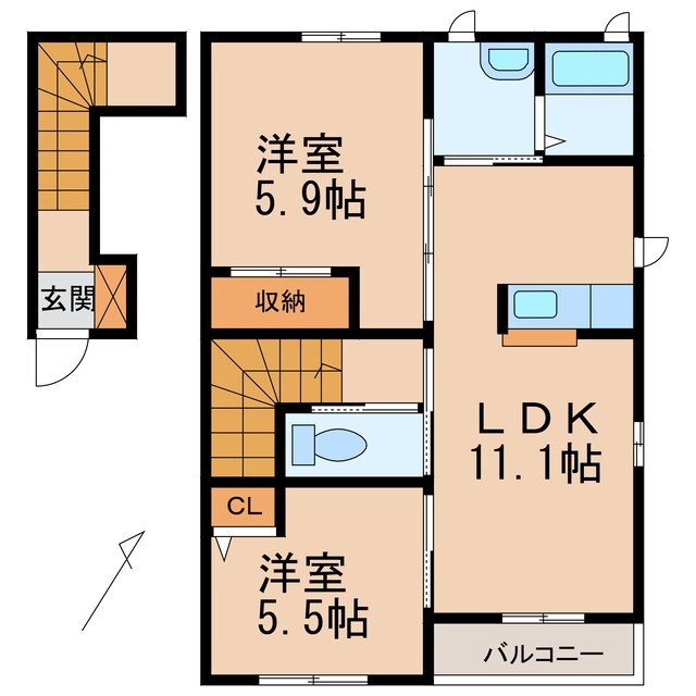 シャーメゾン狐島の物件間取画像