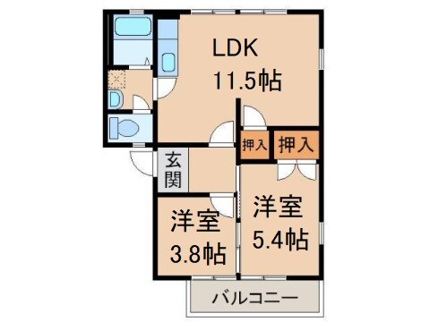 岩出駅 バス20分  川尻下車：停歩3分 2階の物件間取画像