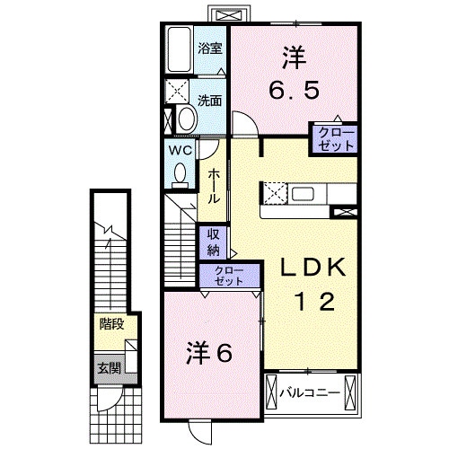 下井阪駅 徒歩19分 2階の物件間取画像