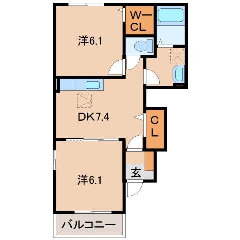 パルティールⅡの物件間取画像