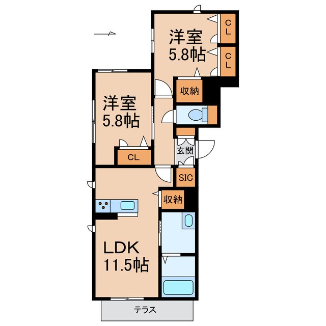 和歌山市駅 徒歩16分 1階の物件間取画像