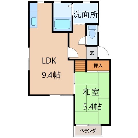 和歌山市駅 徒歩15分 2階の物件間取画像